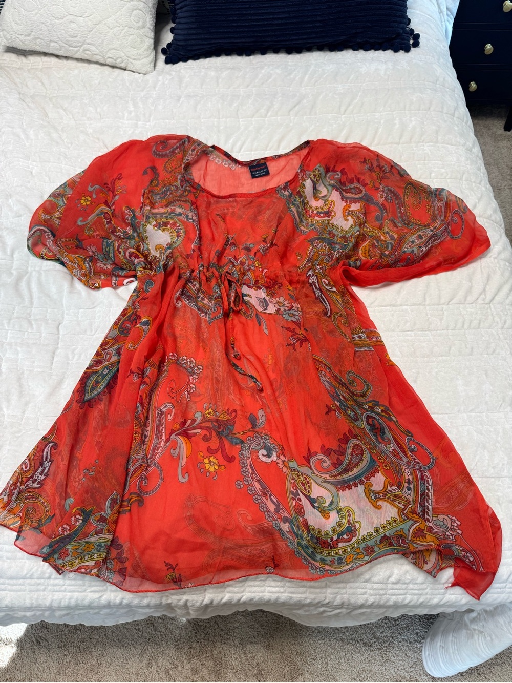 Women’s Red Paisley Swim Coverup Tunic - Unknown Brand